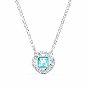 Swarovski Angelic Square necklace, Blue, Rhodium plated, from Swarovski Angelic Square Collection
