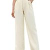 SweatyRocks Womens Elegant High Waist Solid Long Pants Office Trousers Beige M