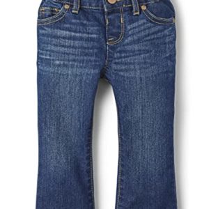 The Children's Place Baby 2 Pack and Toddler Girls Basic Bootcut Jeans, Indigo Stone Single, 4 Years