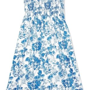 The Drop Women's Kimi Ruffled-Shoulder Smocked Midi Dress Size Small