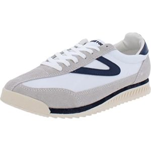 TRETORN Women's Rawlins Sneakers Lace-Up Casual Tennis Shoes with Classic Vintage Style, White/Navy, 5.5 UK
