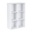 VASAGLE Wooden 3-Tier Bookcase Book Shelf Display Storage Shelf with 6 Compartments White LBC203D, 65,5 x 30 x 97,5 cm