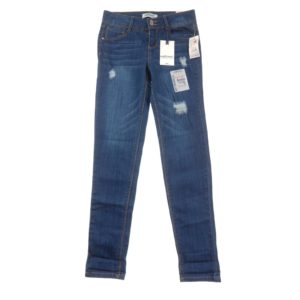 WallFlower The Heather Skinny Jeans Kids Girls 16 Distressed Medium Blue Denim