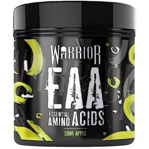 Warrior, EAA - Essential Amino Acids - 360g - Provides Exceptional Support for Recovery & Muscle Soreness - Formula Cyclic Dextrin, Taurine and More, Sour Apple