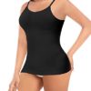 Werkiss Shapewear Camisole Tank Tops Cami with Built in Bra(#1 Black-seamless393-uknews, M)