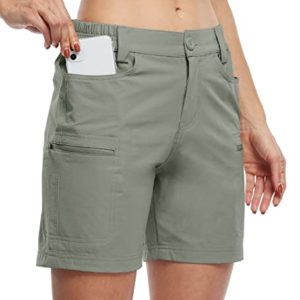 Willit Women's Hiking Cargo Shorts Stretch Golf Active Shorts Outdoor Summer Shorts with Pockets Water Resistant