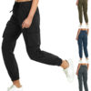 Women Cargo Pants Stretch Casual Chino Combat Trousers Multi Pockets Joggers