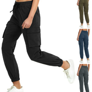 Women Cargo Pants Stretch Casual Chino Combat Trousers Multi Pockets Joggers