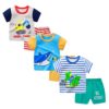 XM-Amigo Baby Boys 3-Set Short Sleeve Shorts T-Shirts Half Sleeve, Pack of 6 （with Shoulder Buckle）