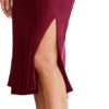 ALCEA ROSEA Womens Silky Satin Midi Skirt High Waist Elastic Waist A Line Skirt