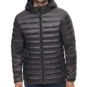 Calvin Klein Men's Hooded Packable Down Jacket Granite Grey XS