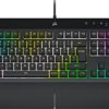 Corsair K55 RGB PRO XT Wired Membrane Gaming Keyboard - IP42 Dust and Spill-Resistant - 6 Macro Keys with Elgato Integration - Per-Key RGB Backlighting - QWERTY UK Layout - Black