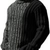 Gafeng Mens Turtleneck Sweaters Winter Thick Ribbed Knit Loose Fit Chunky Therma