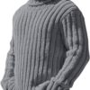Gafeng Mens Turtleneck Sweaters Winter Thick Ribbed Knit Loose Fit Chunky Therma