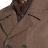 Kenneth Cole Mens Double Breasted Wool Blend Peacoat with Bib Brown Size XL