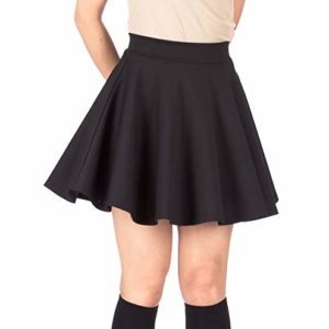 Pretty Fashion Women's Skater Skirt | Basic A-Line Stretchy Flared Mini Skater Skirt | Multiple Colours Plus Size 8-22 (Black, 16/18)