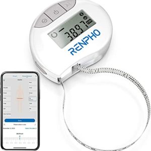 RENPHO Body Tape Measure for Weight Loss, Smart Body Measuring Tape for Body Measurements, Fitness Body Composition Monitors with APP, Retractable Dual-Scale Body Measurement Tape