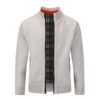 YOUTHUP Mens Fleece Cardigan Winter Solid Color Knitted Jacket Thick Warm Sweater, Beige, S