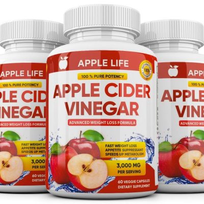 3 X Pure APPLE CIDER VINEGAR ACV 3000mg PURE WEIGHT LOSS FAT BURNER Diet Pills