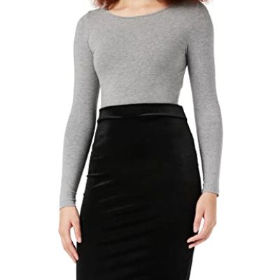 Amazon Brand - find. Women's Velvet Midi Pencil Skirt (Black, 20-22)