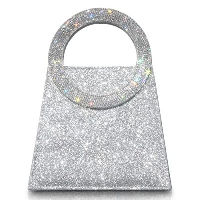 AOYUNHUI Evening Handbags Purse Clutch Purse for Women Girls Evening Bag Party Wedding Reception Prom Reunion, O-sliver