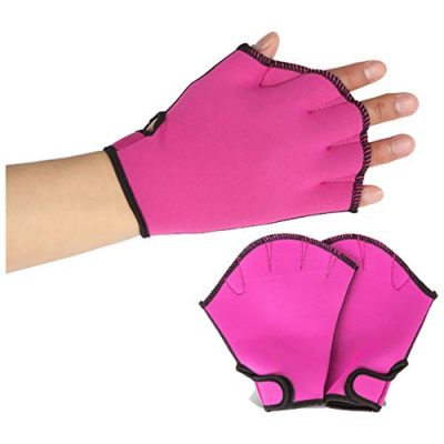 Aquatic Gloves 1 Pair Swimming Webbed Gloves Water Resistance Training Paddles Adult Adjustable Diving Hand Equipment Men Women Fitness Surfing Sports Hand Fins Swimmer Elastic Duck Web Hand Wear