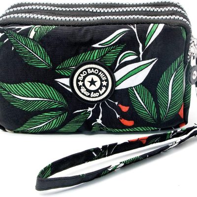 BIAOTIE Large Capacity Wristlet Wallet - Women Printed Nylon Waterproof Handbag
