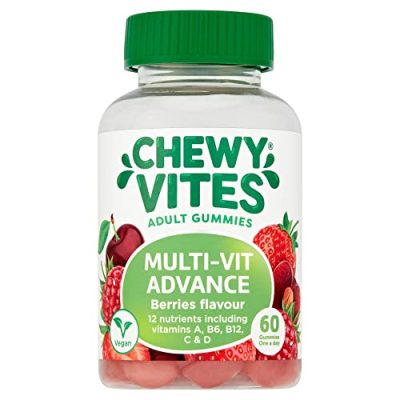 Chewy Vites Adults Multivitamin Advance | 60 Gummy Vitamins | 12 Essential Nutrients | 1-a-Day | 2 Months Supply | Real Fruit Juice | Vegan