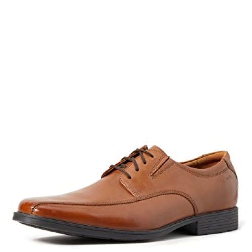 Clarks Men's Tilden Walk Oxford Flat, Brown Dark Tan Lea, 10 UK Wide