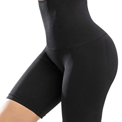 CMTOP Shapewear Shorts for Women Tummy Control Bodyshaper, Anti Chafing High Waisted Thigh Slimmer Control Knickers Body Shaper Pants Black