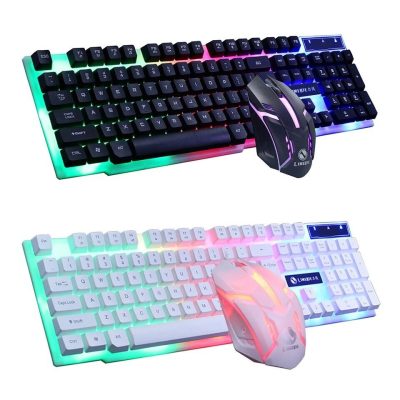 Computer Desktop Gaming Keyboard and Mouse Mechanical Feel Led Light Backlit