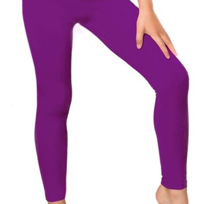 Cotton Girl's and Women's Footless Leggings, Purple, Size 6.0 TknF