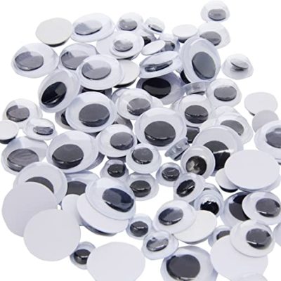 Creation Station 100 Peel & Stick Wiggle Eyes, Black, Assorted Sizes