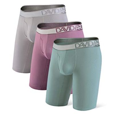 DAVID ARCHY Men's Boxers Shorts Mesh Quick Dry Mens Underwear Multipack Ultra Soft 3D Pouch Boxer Briefs with Fly (3 Pack)