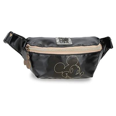 Disney Mickey Outline Square Waist Bag Black 17 x 12 x 6 cm Polyester, Black/White, Square Waist Bag