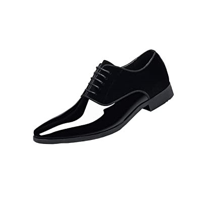 EndoraDore Mens Oxfords Leather Lace Ups Dress Shoes Slip On Pointed Toe Derbys Classic Formal Business Shoes Smart Brogues