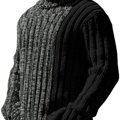 Gafeng Mens Turtleneck Sweaters Winter Thick Ribbed Knit Loose Fit Chunky Therma