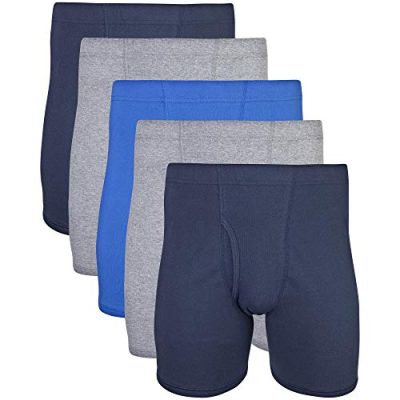 GILDAN Men's Covered Waistband Boxer Briefs, Multipack, Mixed Royal (5-Pack), XLarge (Pack of 5)
