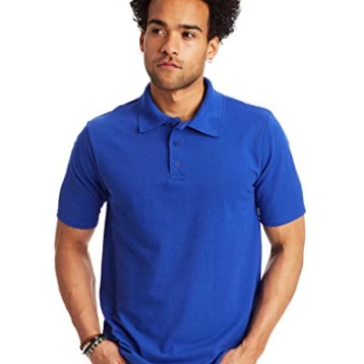 Hanes Men's Short Sleeve X-Temp W/FreshIQ Polo Shirt, Deep Royal, Medium