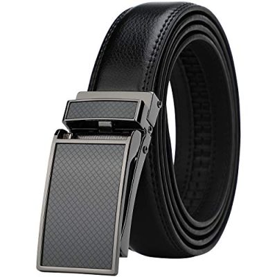 HIMI Men's Comfort Genuine Leather Ratchet Dress Belt with Automatic Click Buckle