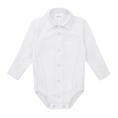 iEFiEL Infant Baby Boys Long Sleeves One-Piece Shirt Romper Jumpsuit Bodysuit Gentleman Outfits White 3-6 Months