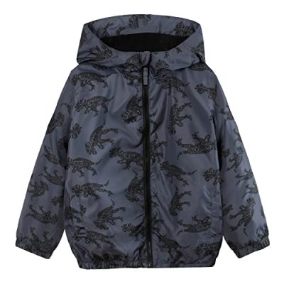 JOYSON Boys Waterproof Jacket with Hood Lightweight Rain Coats for Boys Soft Lining Breathable Rain Jacket Kids(A1 Dinosaur,16 Years)