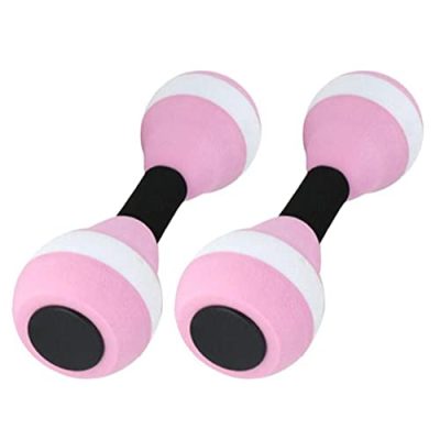 Kids Water Dumbbells, Water Dumbbell Kid Eva-Foam Water Weight For Swimming Water Aerobics Dumbbell For Swimming Training Equipment 1Pair Pink White