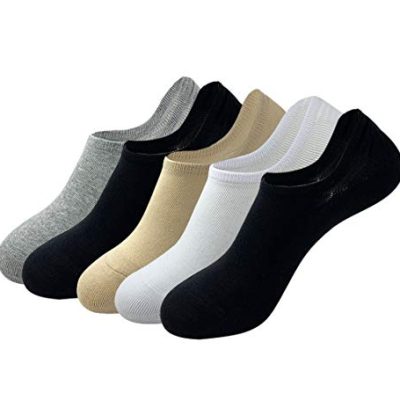 LA DEARCHUU No Show Socks Cotton Trainer Socks Women Sneaker Socks Invisible Liner socks With Silicone Grip non slip (Mix Color 5 Pack,UK shoe size 3-6)