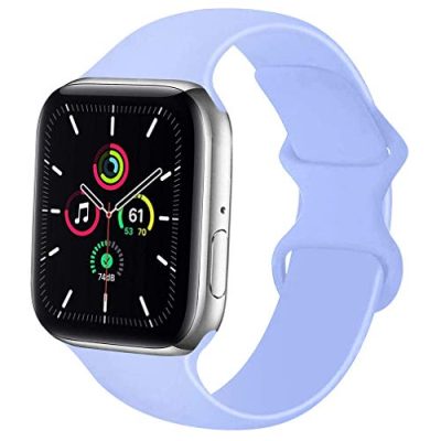Lerxiuer Watch Strap 38mm 42mm 40mm 44mm 41mm 45mm 49mm Soft Silicone Band Replacement Wrist Strap Compatible with Apple Watch Series 8 7 6 Ultra 5 4 3 2 SE,Purple 42/44/45mm-S/M