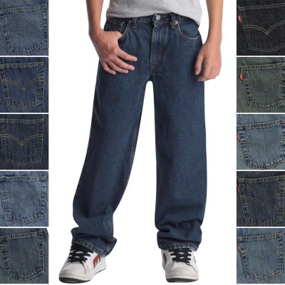 Levi's Boys 550 Jeans Relaxed, 5 Pocket, Cotton Kids Denim Blue Jean Pants