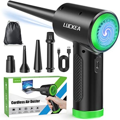 LUCKEA Electric Compressed Air Duster Cleaner for PC - Rechargeable Cordless Compressed Air Cleaner Blower for Laptop, Keyboard, Electronics, Home Cleaning, Alternative to Canned Air Duster (C4915)