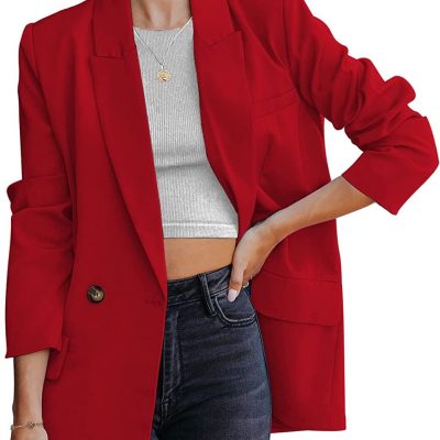 luvamia Blazer Jackets for Women Work Casual Office Long Sleeve Fashion Dressy B