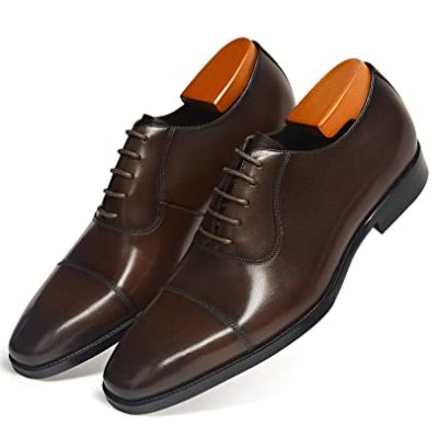 Men’s Dress Oxford Formal Shoes LeatherBusiness Shoes for Men, Dark Brown, 7 UK