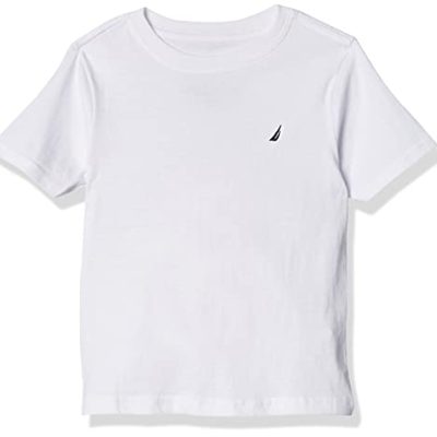 Nautica Boys' Short Sleeve Coast Crew Neck T-Shirt, White, 3 Years